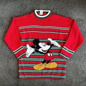 Mickey Unlimited Vintage Mickey Mouse Red Christmas Holiday sweater